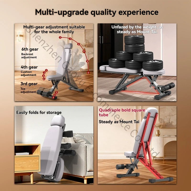 New Foldable Dumbbell Stool Home Fitness Chair Flying Bird Sit-ups Assistive Equipment Bench Press Stool