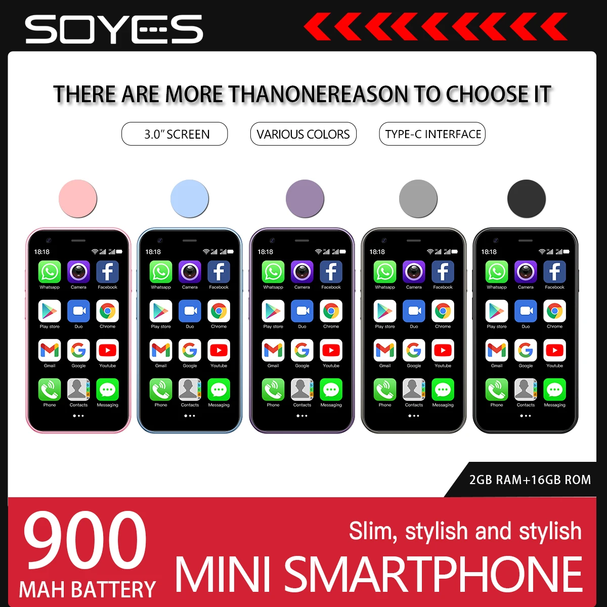 SOYES XS15 3G هاتف ذكي صغير ثنائي الشريحة 3.0 بوصة 2 جيجابايت رام 16 جيجابايت روم نظام تحديد المواقع واي فاي أندرويد 8.1 هاتف محمول رخيص