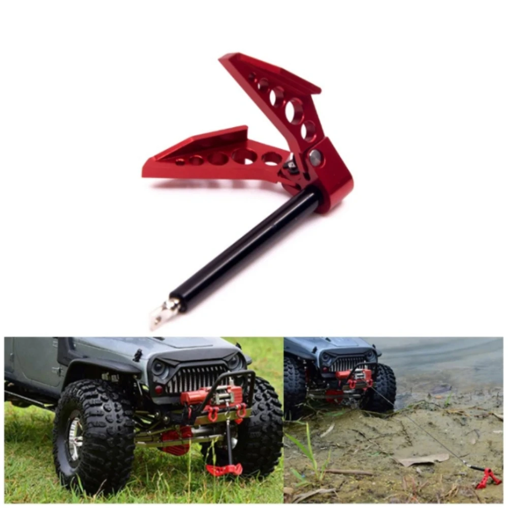 金属シミュレーション折りたたみ式ウインチグランドアンカー装飾ツール軸方向 SCX10 1/10 RC クローラー車のアップグレード部品