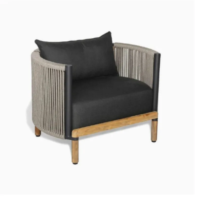 Nordic outdoor rattan woven lounge sofa for villas, courtyards, gardens, outdoor balconies, and casual solid wood rattan chairs