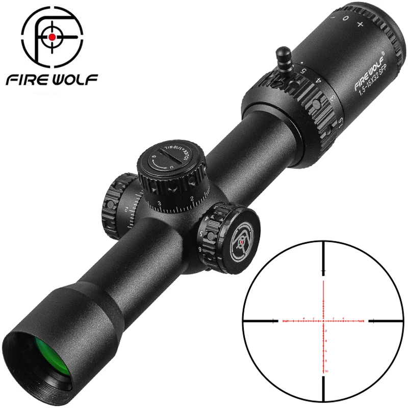 

FIRE WOLF 1.5-15X32 Scope SFIR Tactical Riflescope Airsoft Sight PCP Spotting Hunting Optical Collimato Rifle Scopes