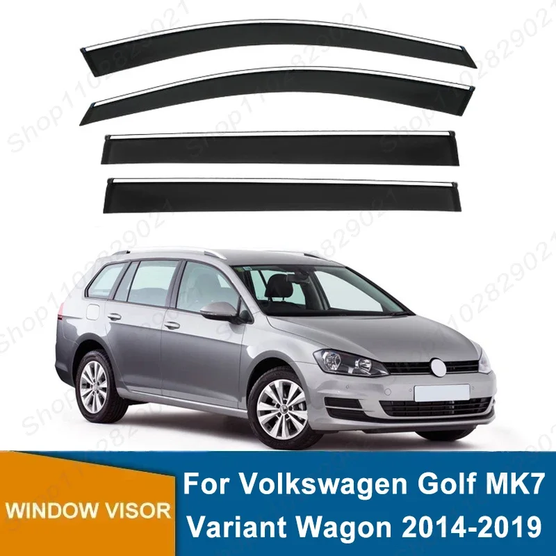 4Pcs Window Visor For Volkswagen VW Golf MK7 Variant Wagon 2014-2019 Weathershield Sun Rain Deflector Guard Car Window Deflector