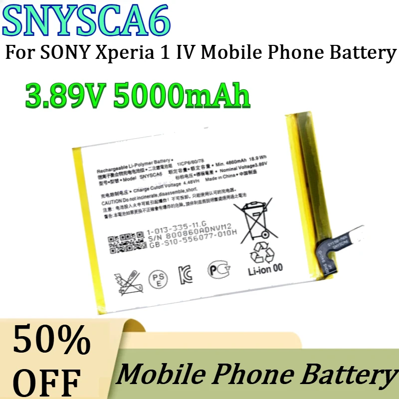 New SNYSCA6 3.89V 5000mAh High Quality Battery for SONY Xperia 1 IV Mobile Phone Battery