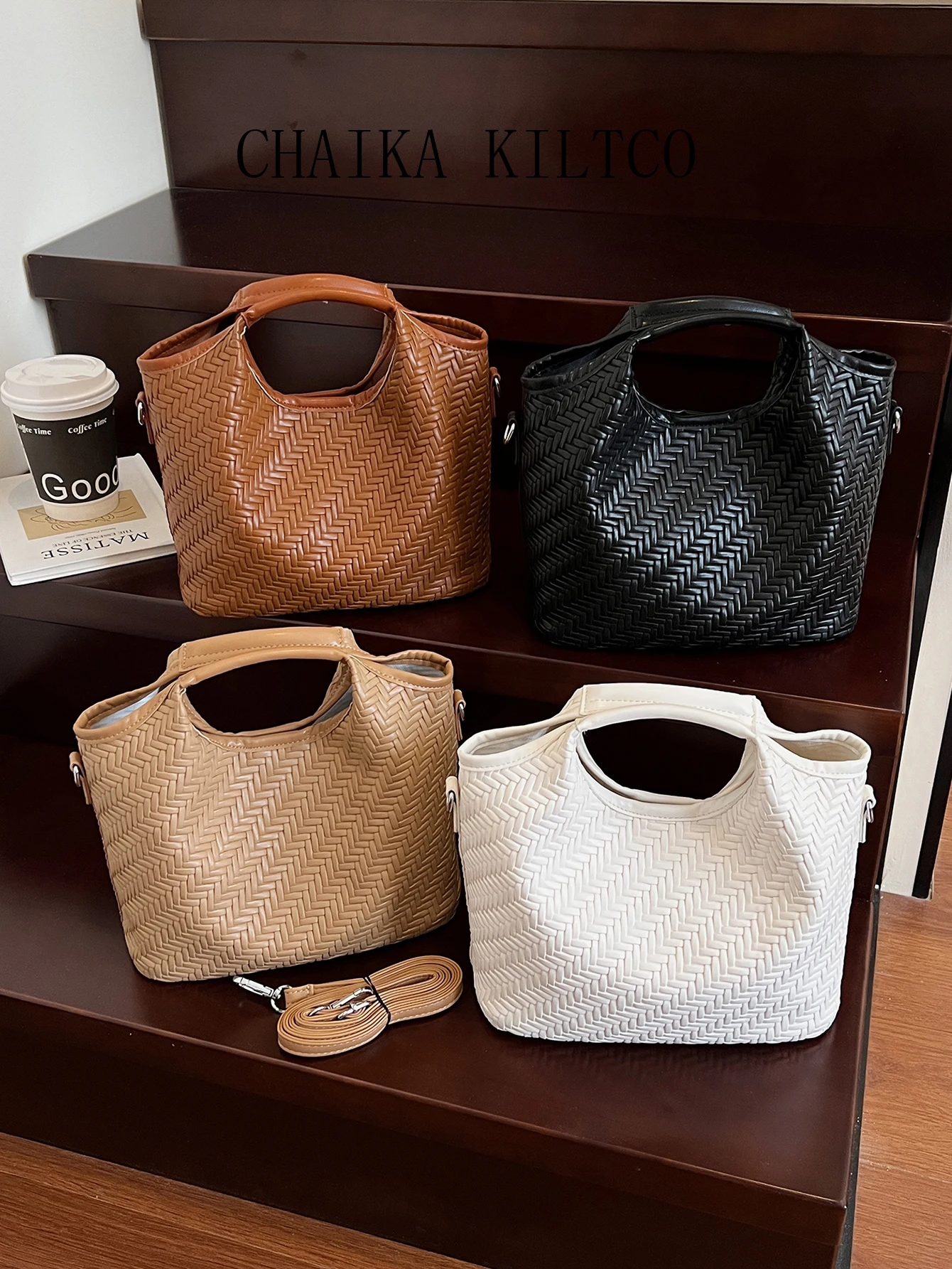 

CHAIKA KILTCO Niche handbag for women 2025 new fashionable casual simple solid color striped single shoulder handbag