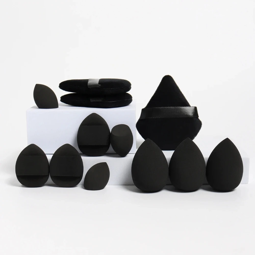 12 stuks universele make-upsponsset gemaakt van 3 losse poederdonsjes 3 mini luchtkussen soezen 3 schoonheidseieren mini schoonheidseieren make-up