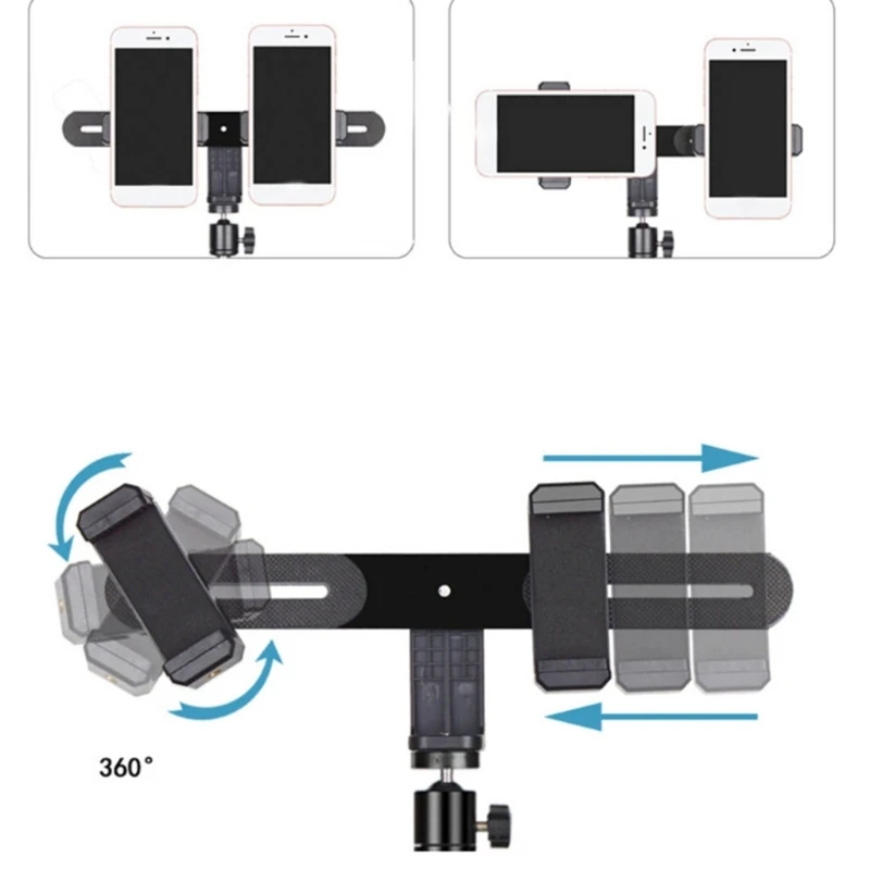 360 Degree Mobile Phone Holder Live Support Dual Camera Bracket Supplies for Home Bedroom Dormitory Schoo Office