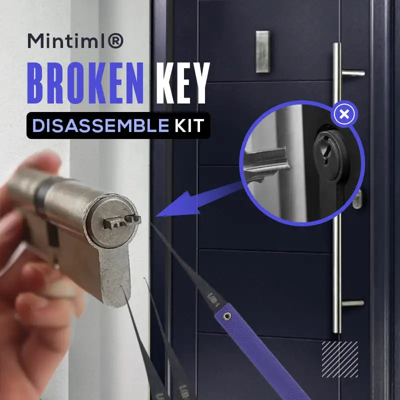 Mintiml® Broken Key Disassemble Kit Broken Key Extractor Set Locksmith Tools Kit Key Remove Removal Hooks