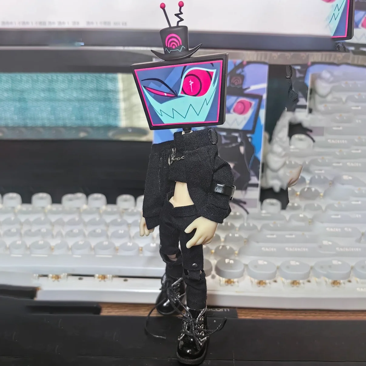 Hazbin Hotel Figure Vox Tv Head Gsc Ob11 Ob22 Ob24 Eight Expression Stickers Two Neck Cards Free Neck Card Adaptation Ob11 Body