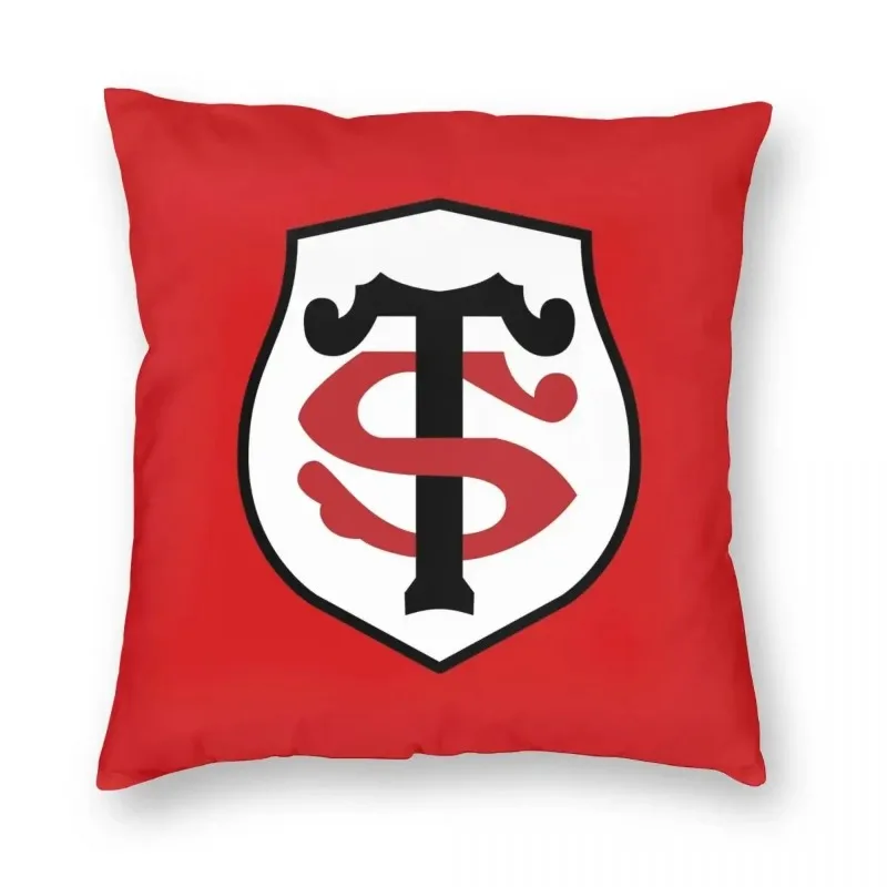 The Stade Toulousain Square Pillowcase Polyester  Printed Zip Decor Pillow Case Sofa Cushion Cover