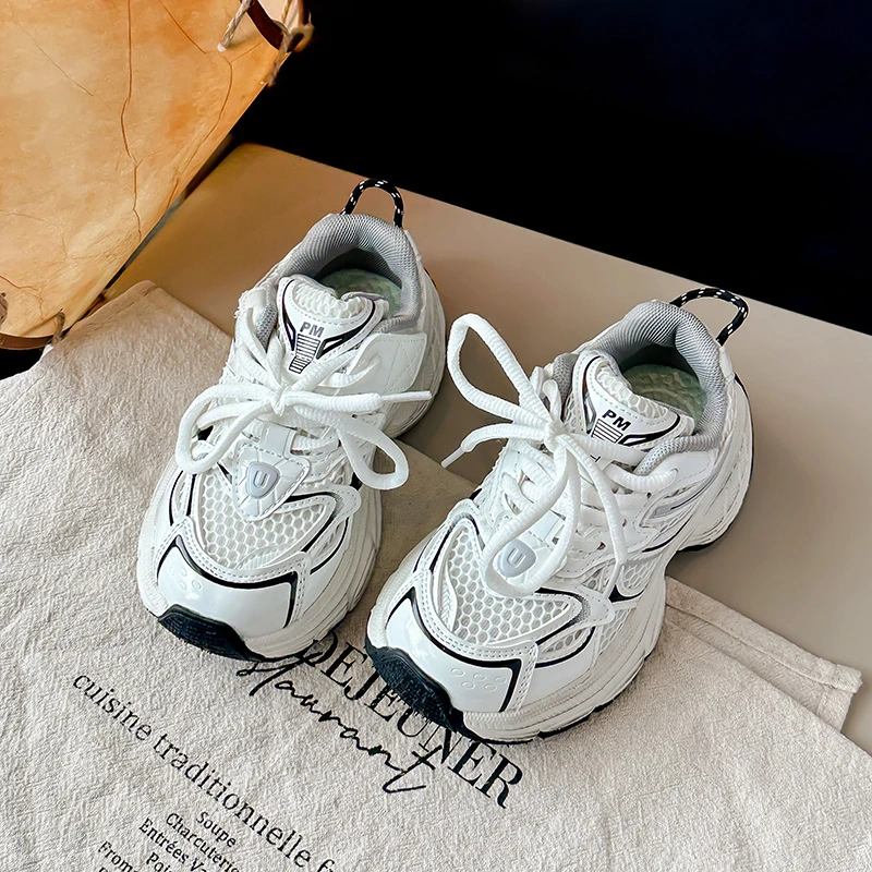 احذية الجري شبكة تنفس بنين بنات أحذية رياضية غير رسمية سميكة لينة وحيد 2025 موضة جديدة للأطفال أحذية رياضية عدم الانزلاق #3
