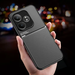 Case For Realme GT6 Global Magnetic Car Built-in Magnet Plate Shockproof Hard Cover For Realme GT6 6T Neo6 SE