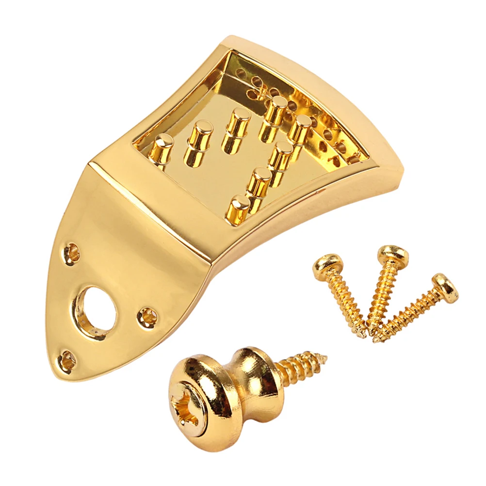 

8 String Mandolin Tailpiece Zinc Alloy Finish Removable Coverplate Fast String Changes Guitar Parts Triangle Plated 8 Loop