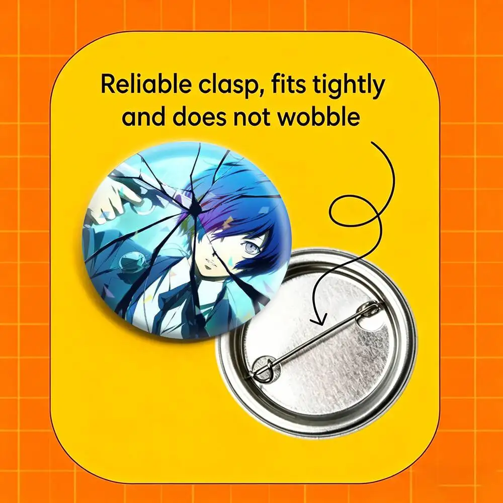Cartoon Persona 3 Game Anime 32/44/58mm Handmade Pins Round Brooch Badge Backpacks Clothes Jewelry Gifts