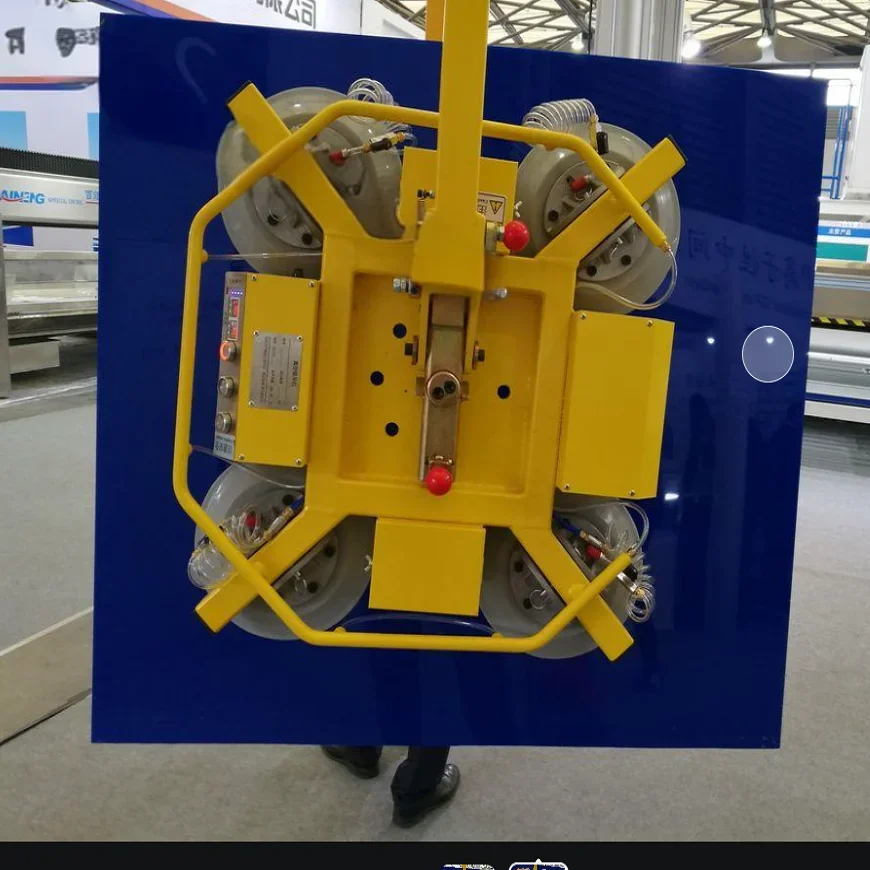 رافع رافعة زجاجية مزدوجة مفرغة، مصاصة مصعد صفراء لآلات صنع النوافذ والأبواب