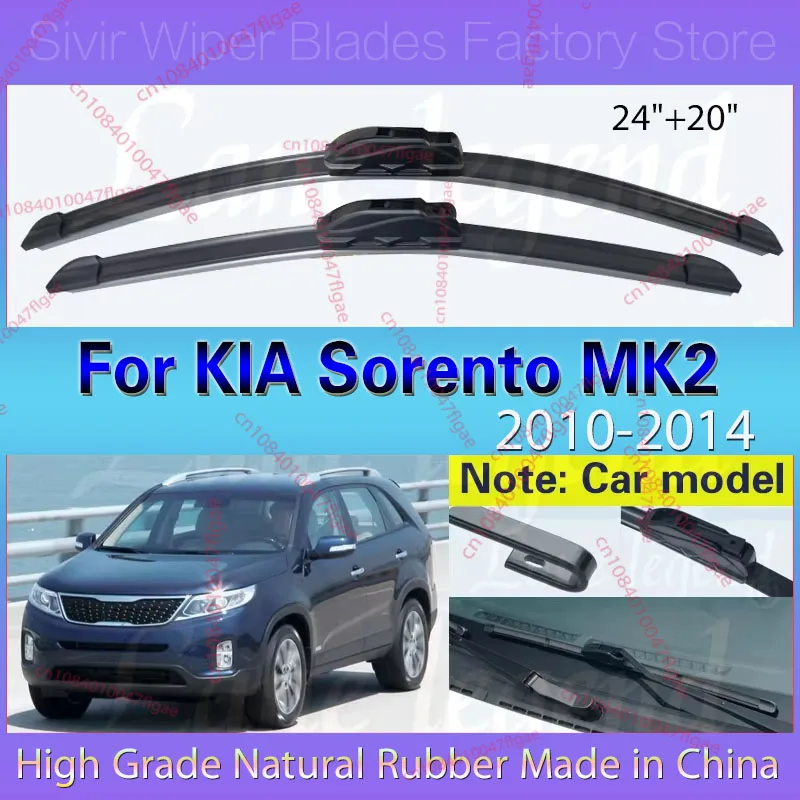 

Front Windscreen Wiper Blades Set For KIA Sorento MK2 2010 2011 2012 2013 2014 Windshield Window Car Accessories 24"+20"
