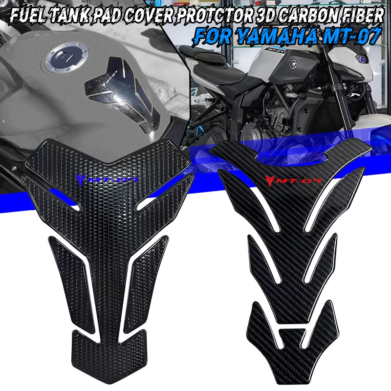 

FOR YAMAHA MT07 MT-07 MT 07 Motorcycle Accessories carbon fiber Fuel Tank Stickers Waterproof Pad Rubber Sticker New 2018-2023