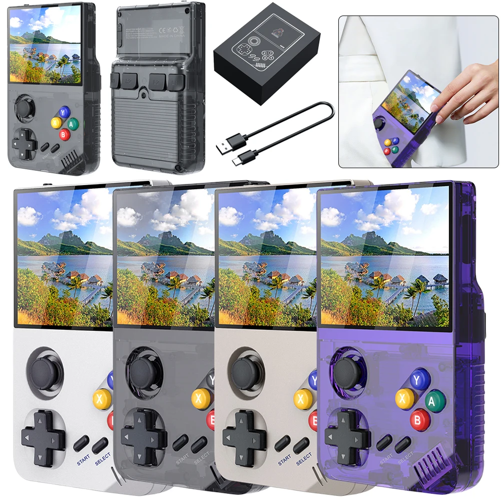 

M19 Handheld Game Console 3.5 Inch 4K HD IPS Screen Video Game Console Linux/Emelec 4.3 System Retro Gaming Player for Kid Gifts