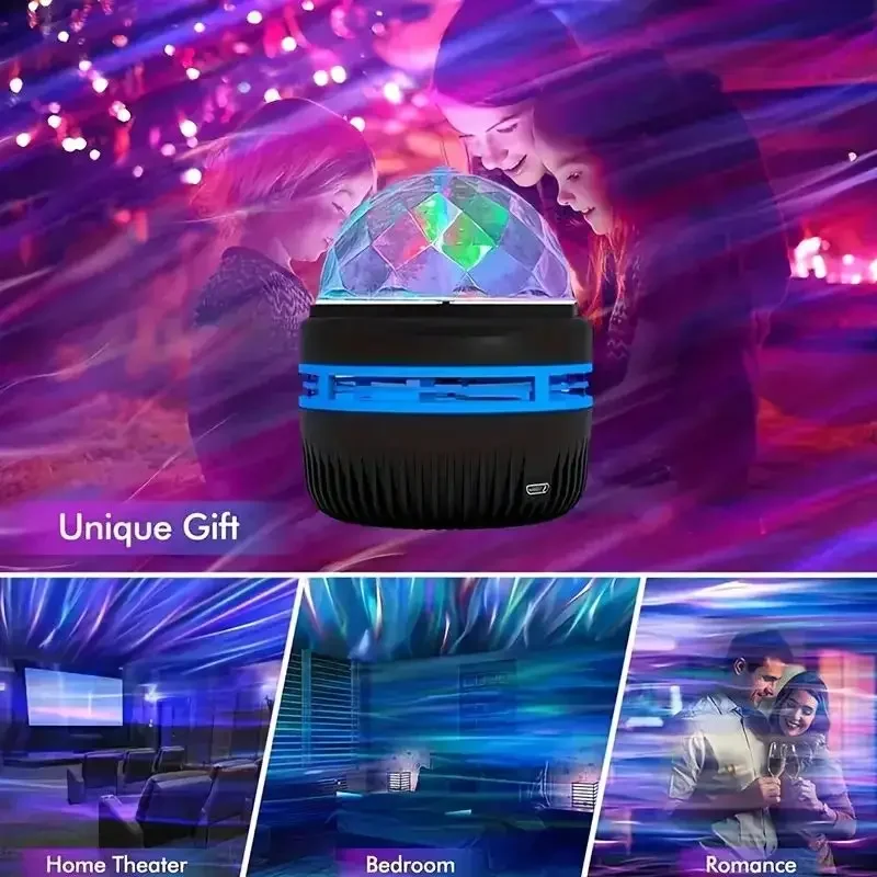 LED Star Galaxy Projector NightLights Starry Sky Projector Christmas Auto Rotating Lighting 5V USB Room Bedroom Home Decoration