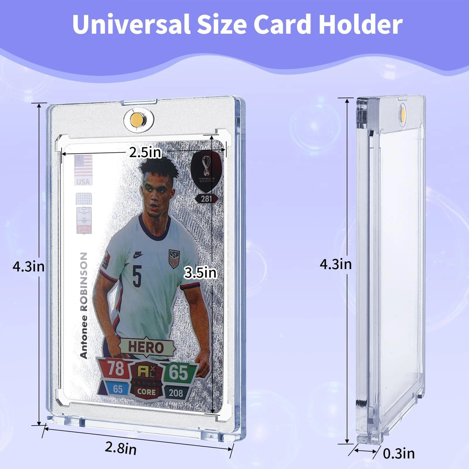 1/6/10pcs Magnetic Card Holder with Strong Magnet Transparent Groove for Sports Cards Photo Display and Storage