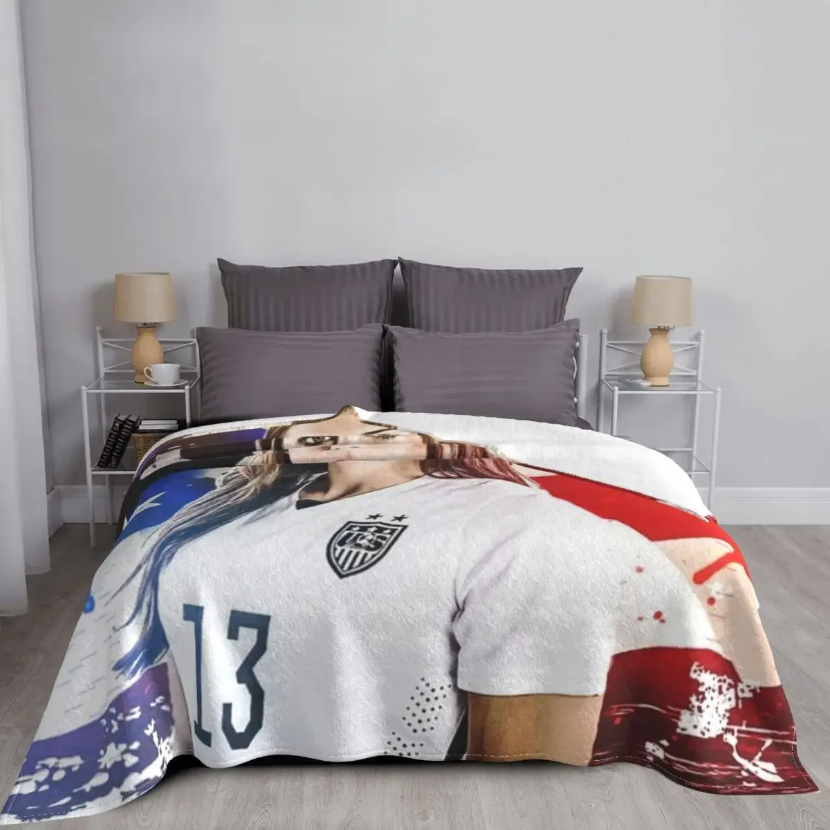 أليكس مورغان بطانية رمي فاخرة ، بياضات سرير ، رسم توضيحي ، سميكة #4