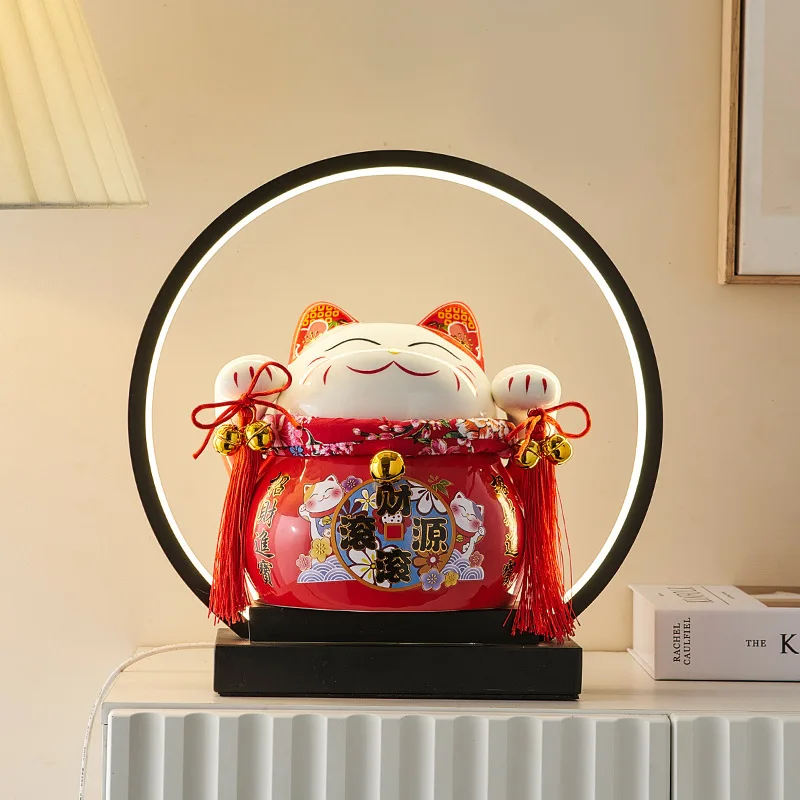 Lucky cat ceramic ornaments living room TV cabinet desktop decorations cashier decoration opening gift