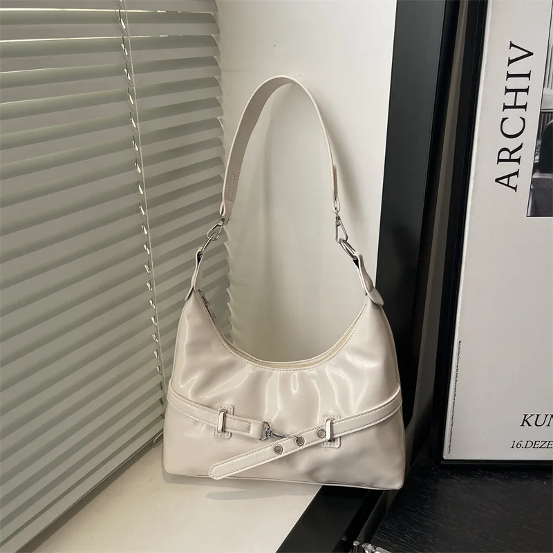 

Винтажный дизайн ремня, женские сумки из искусственной кожи на плечо, подмышки, большая вместительная женская сумка через плечо, простая универсальная женская сумка