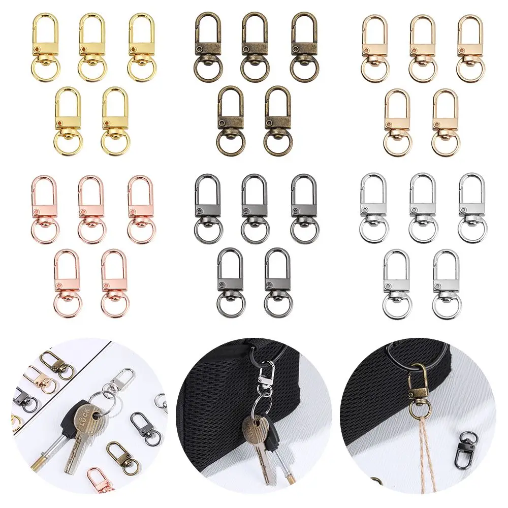 5Pcs Hardware Bag Part Accessories Jewelry Making Split Ring Lobster Clasp Hook Bags Strap Buckles Collar Carabiner Snap