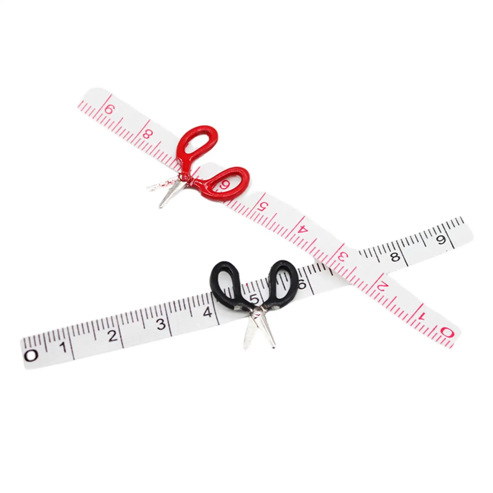 4-częściowy zestaw narzędzi do szycia dla lalek, miniaturowe nożyczki, miarka, akcesoria do domku dla lalek, do mikropejzaży, DIY, bajkowego ogrodu