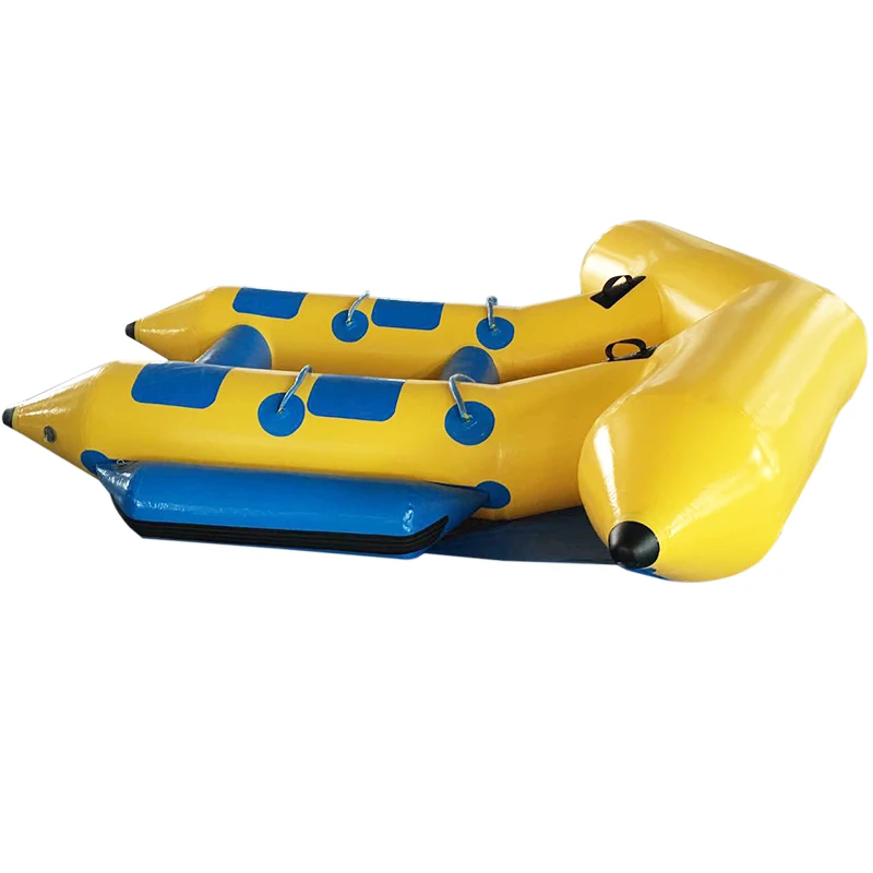 4 Person Inflatable Towable Flyfish Banana Boat, Tarpaulin PVC, Commercial for Water Playground