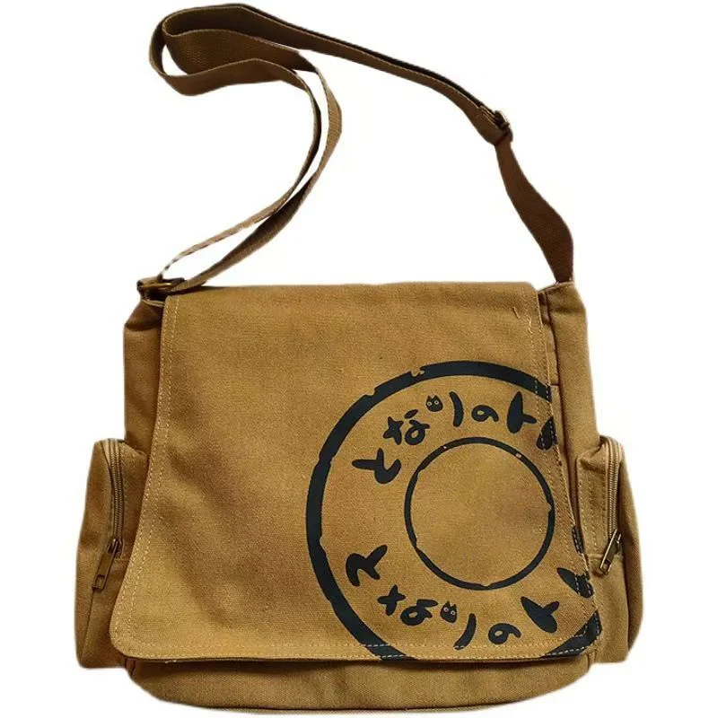 2024 New Men Fashion Shoulder Bag Trend Personality Large Capacity Canvas Bag Lightweight Design Retro Crossbody Bag