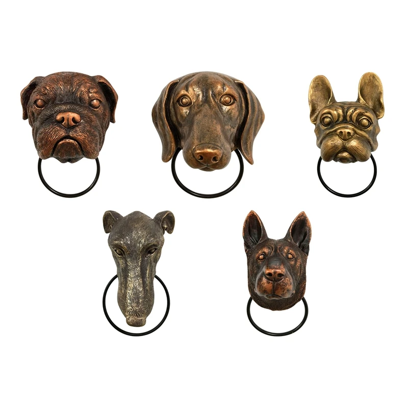 Dog Head Door Knocker Retro Style Knockers Heavy Duty Animal Head Shaped Door Knockers For Front Door Decoration