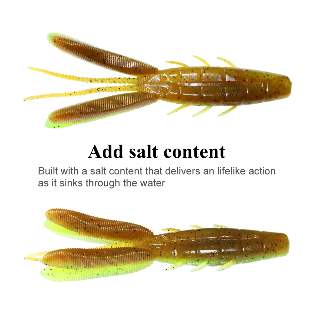 ILURE 10Pcs Fishing Lure Artificial Silicone Soft Bait Fishy Smell  worm Lobster Lures 80mm 7g Sea Fishing Carp Bass Troud Pesca