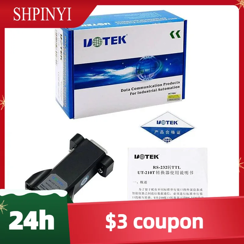New UOTEK Industrial Grade RS-232 to TTL Converter Output 3.3V RS232 TTL Adapter DB9 Connector UT-210T