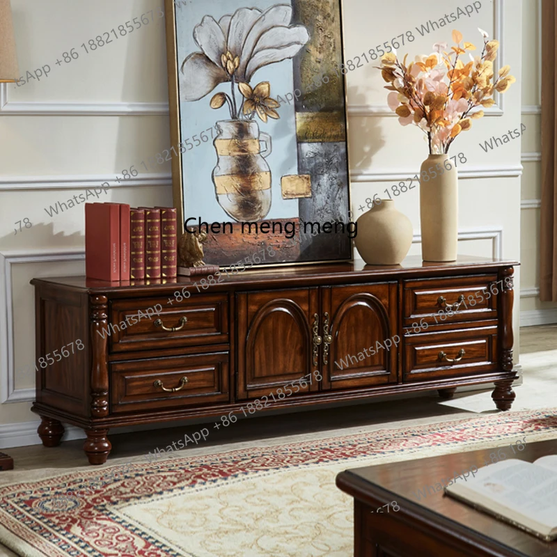 

R Simple American solid wood living room retro TV against the wall home TV locker