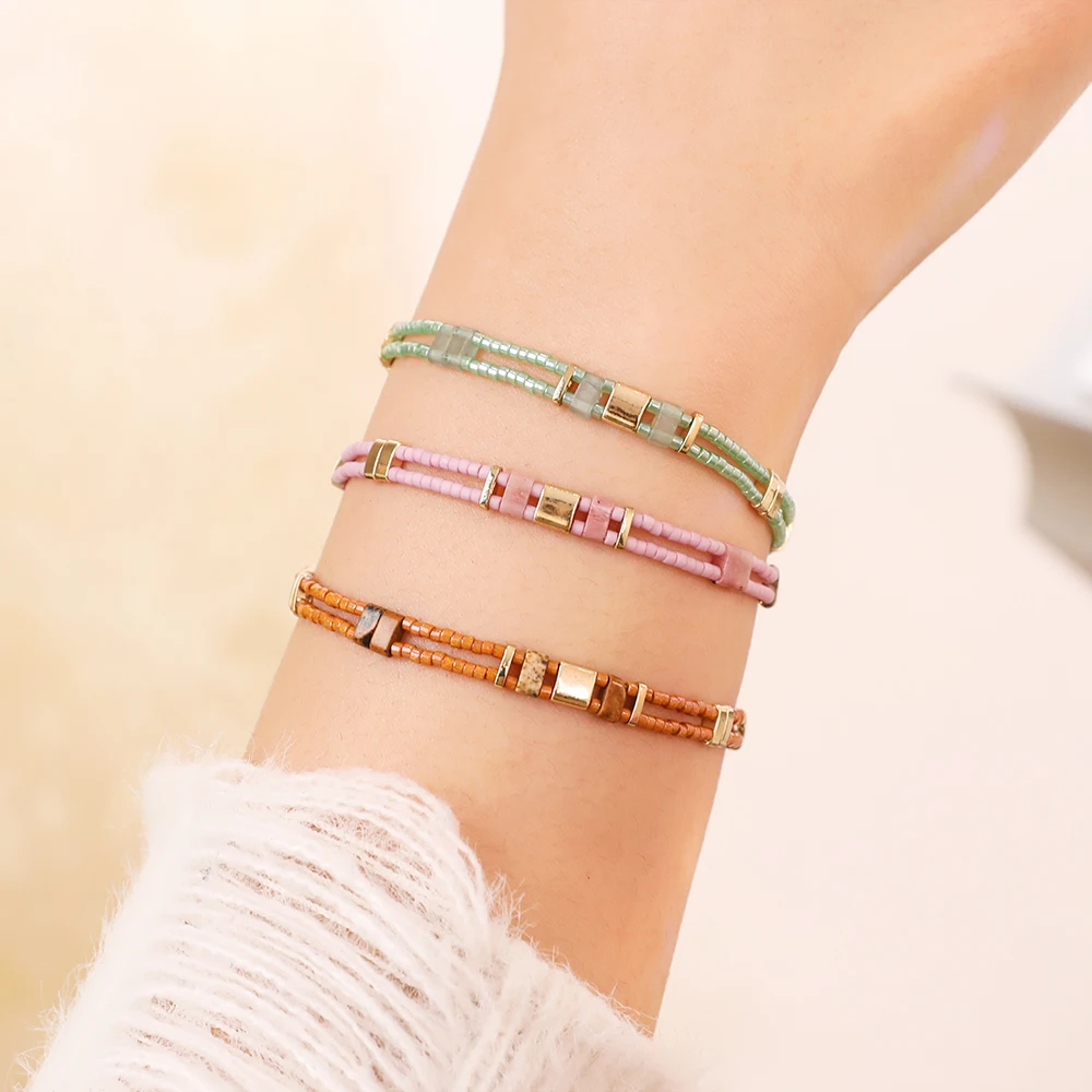 Boho Handmade Miyuki Tila Beads Bracelet for Women Fashion Stackable Colorful Charm Pulseras Femme Jewelry Accessories