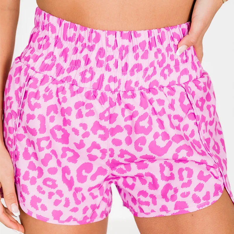 streetwear y2k Casual Slim 3/4 Women's sexy Shorts Summer Fashion High Waist Printed Plaid Pink Leopard Print Shorts