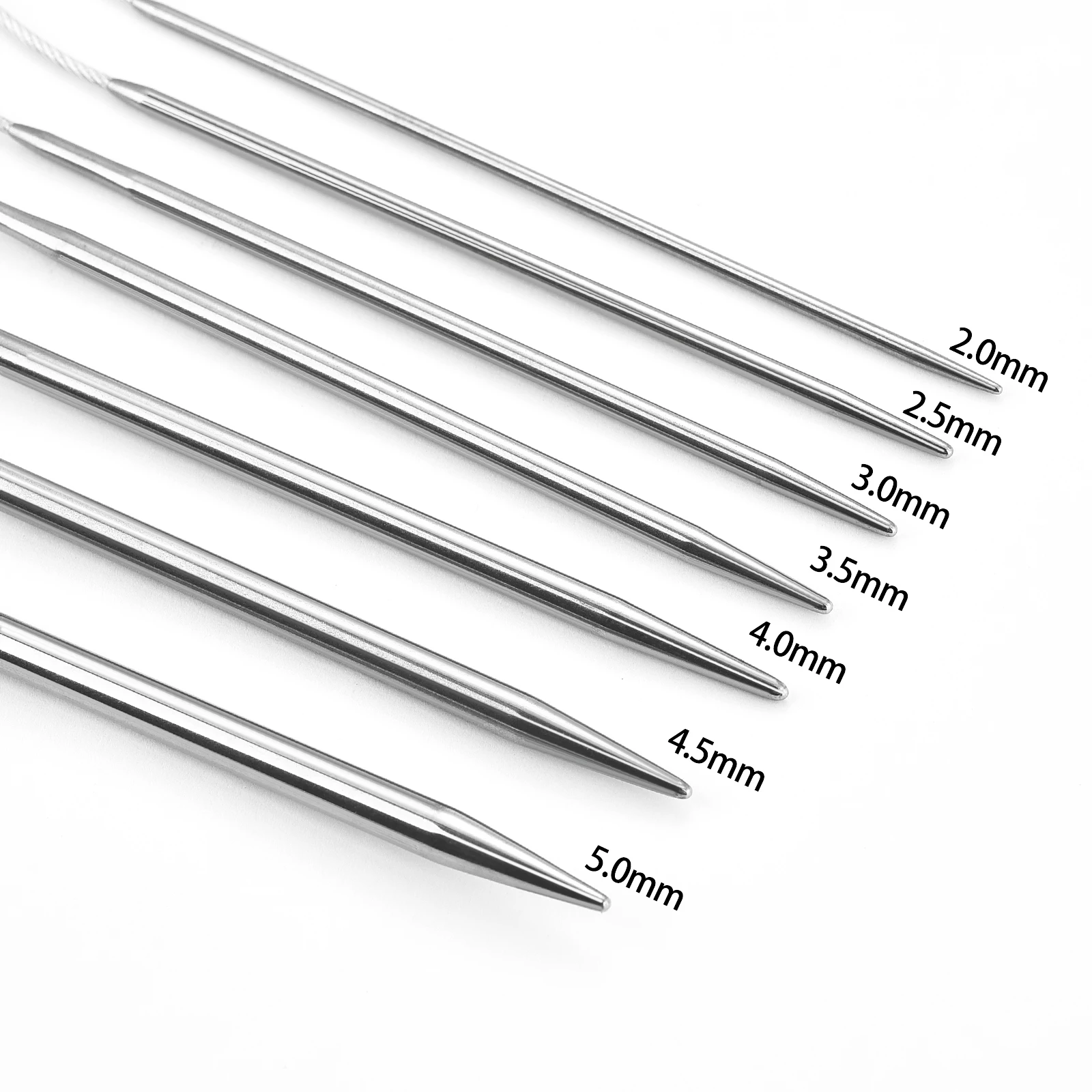 3Pcs Circular Knitting Needles Metal Cable Circular Knitting Needles Set Knitting Yarn Knitting Needles For Sweaters Hats Socks