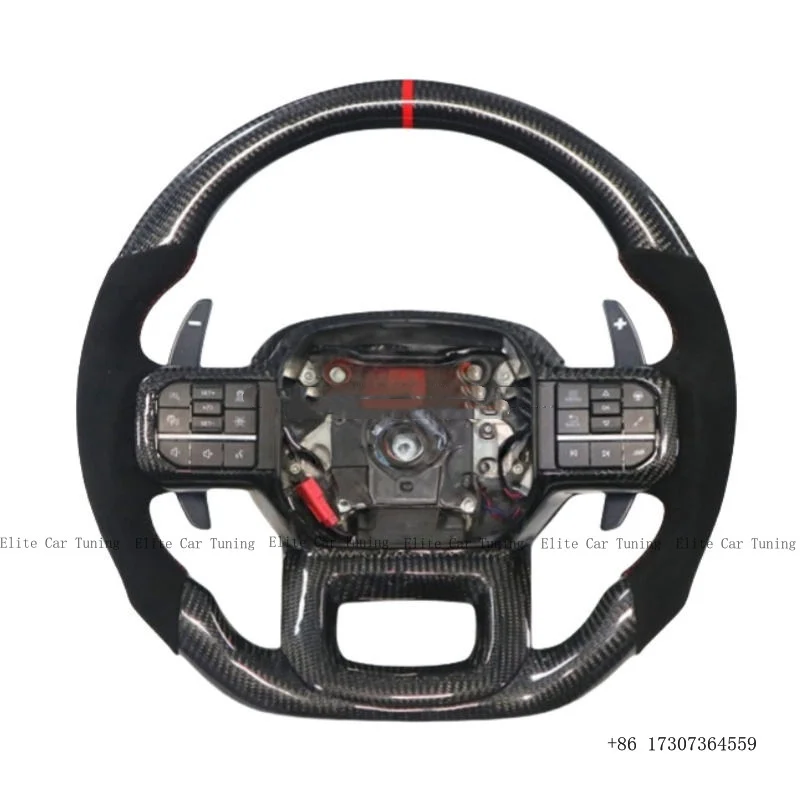 Sport Style for Ford Mustang GT Shelby S550 350 500 Coupe Custom Real Carbon Fiber Car Steering Wheel Support Smart LED