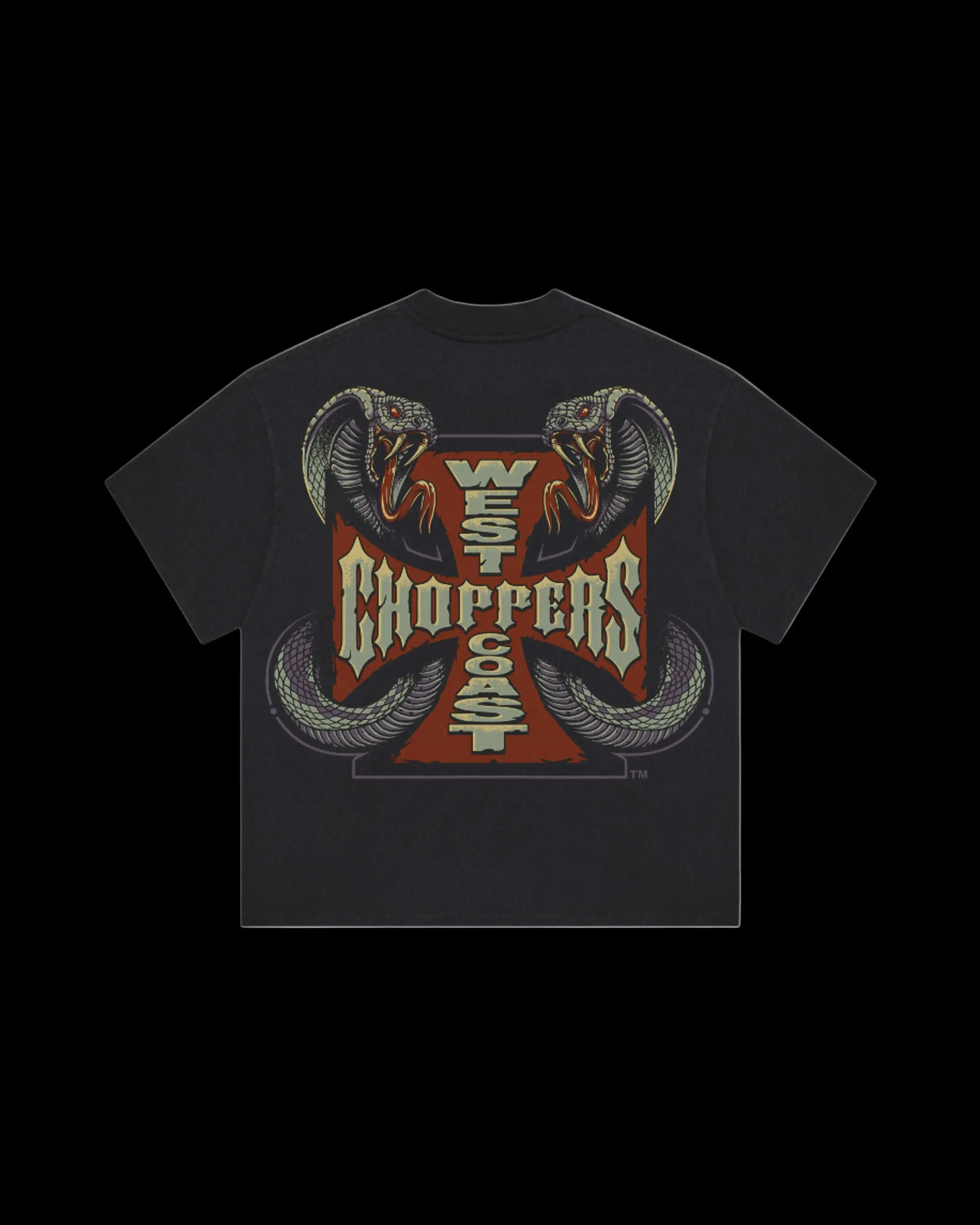 West Coast Choppers Übergroßes Unisex-T-Shirt aus Baumwolle im Y2K-Stil, kurz, weich, mit Grafikdruck, Rundhalsausschnitt, für Männer und Frauen, Streetwear, trendig, weich – Detail 2