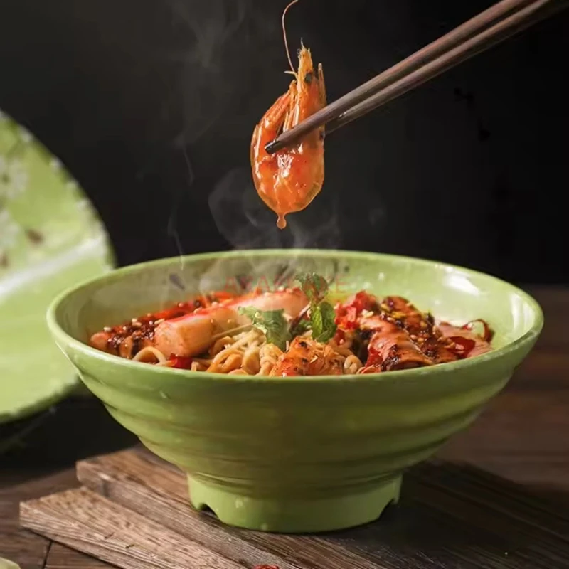 7/8/9Inch Melamine Noodle Bowl Thickened Flower Large Bowl Break-resistant Soup Bowl Plastic Food Household Tableware Salad Bowl