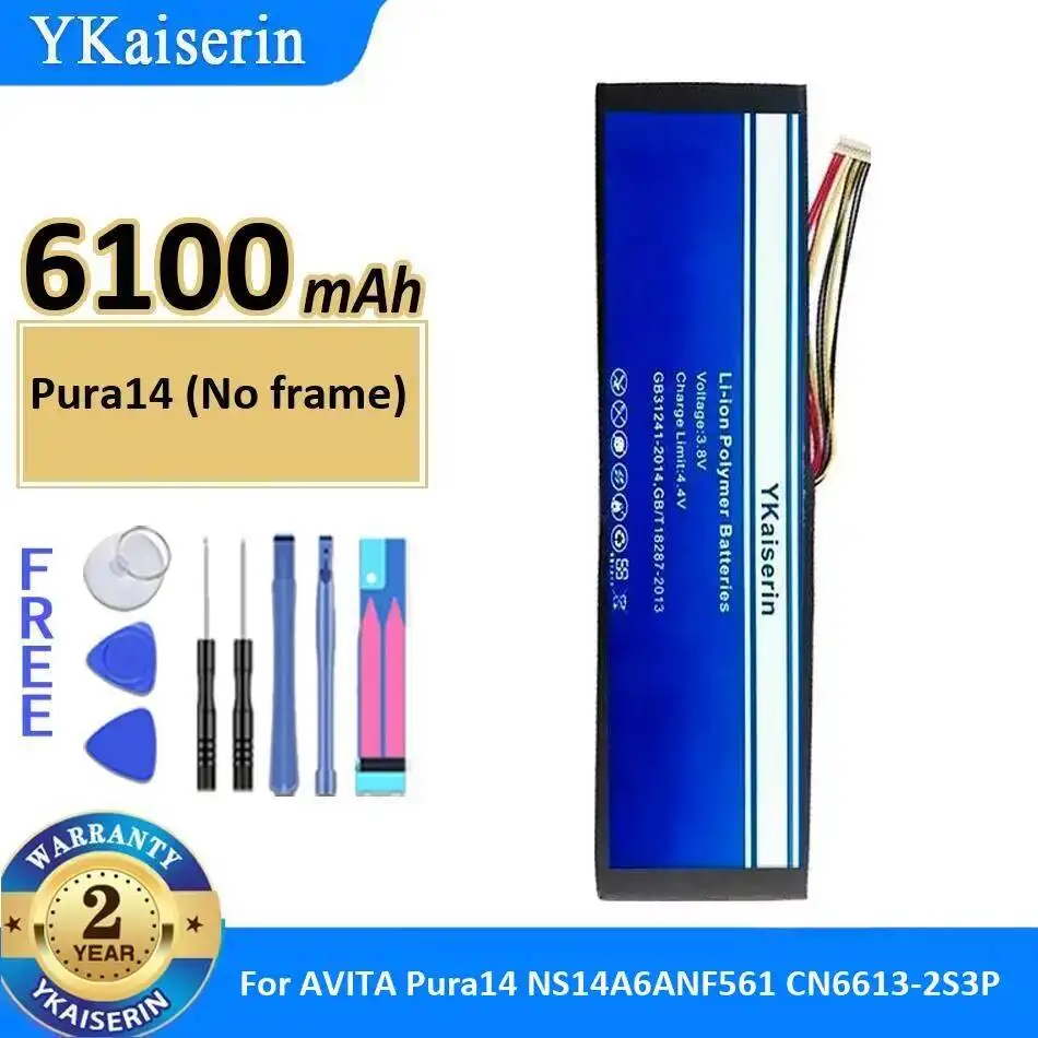 

6100mAh For Avita Pura1 4 NS14A6ANF561 CN6613-2S3P Laptop Battery Durable Pura14 NO Frame