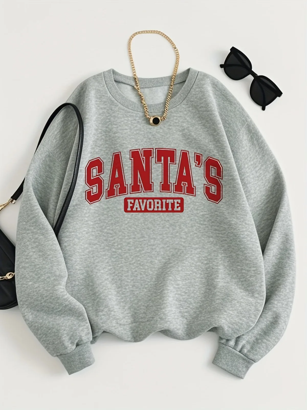 Felpa girocollo stampata con motivo a lettera retrò casual alla moda da donna adatta per feste, vacanze, regalo, pullover Kawaii