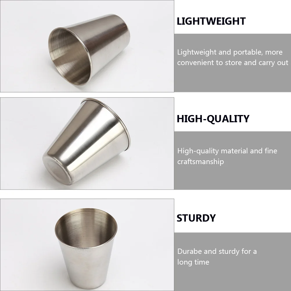 

6 Pcs Stainless Steel Glass Liquor Cups Portable Barware Metal Tumblers Spirits