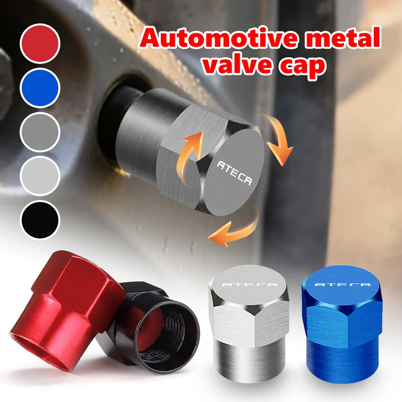 Juego de 4 tapas de válvula de neumático de coche, cubierta de vástago de metal para Seat Leon Ateca Arona Ibiza Altea Cupra Formentor Ateca Terramar