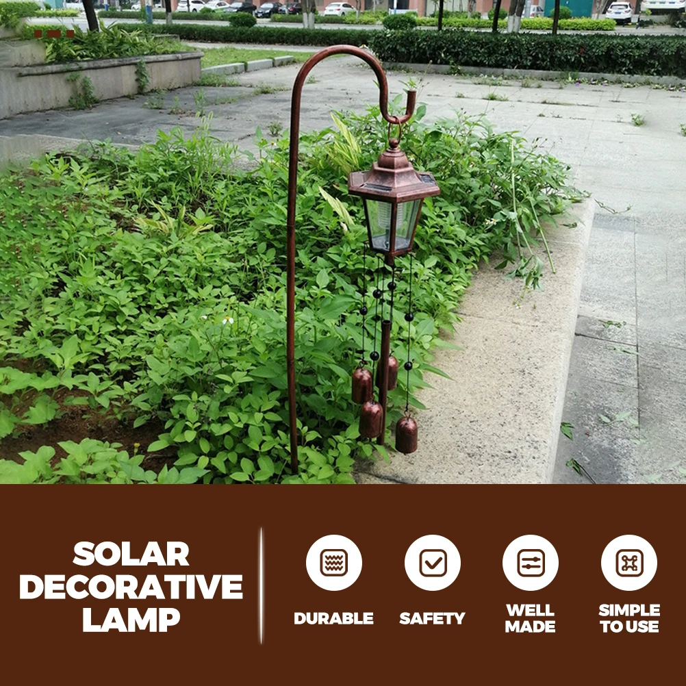 

Solar Wind Chime Light Brown Outdoor Decorative nament Garden Lawn Lamp Hanging Solar Power Lights for Patios Yards