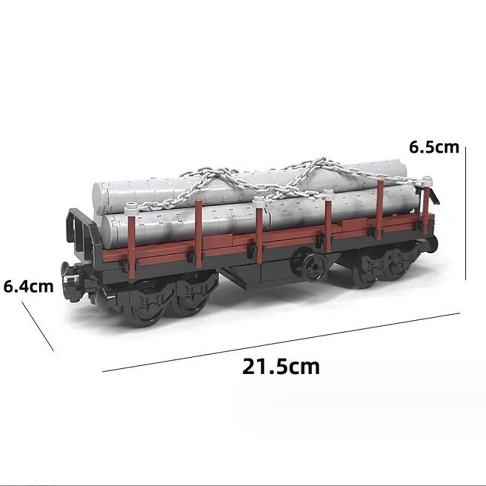 MOC City-Piste de train habité rétro, conteneur de bois de chauffage, bâtiment de nuit, accessoires de bricolage de voiture, modèle d'assemblage de brique, 92088