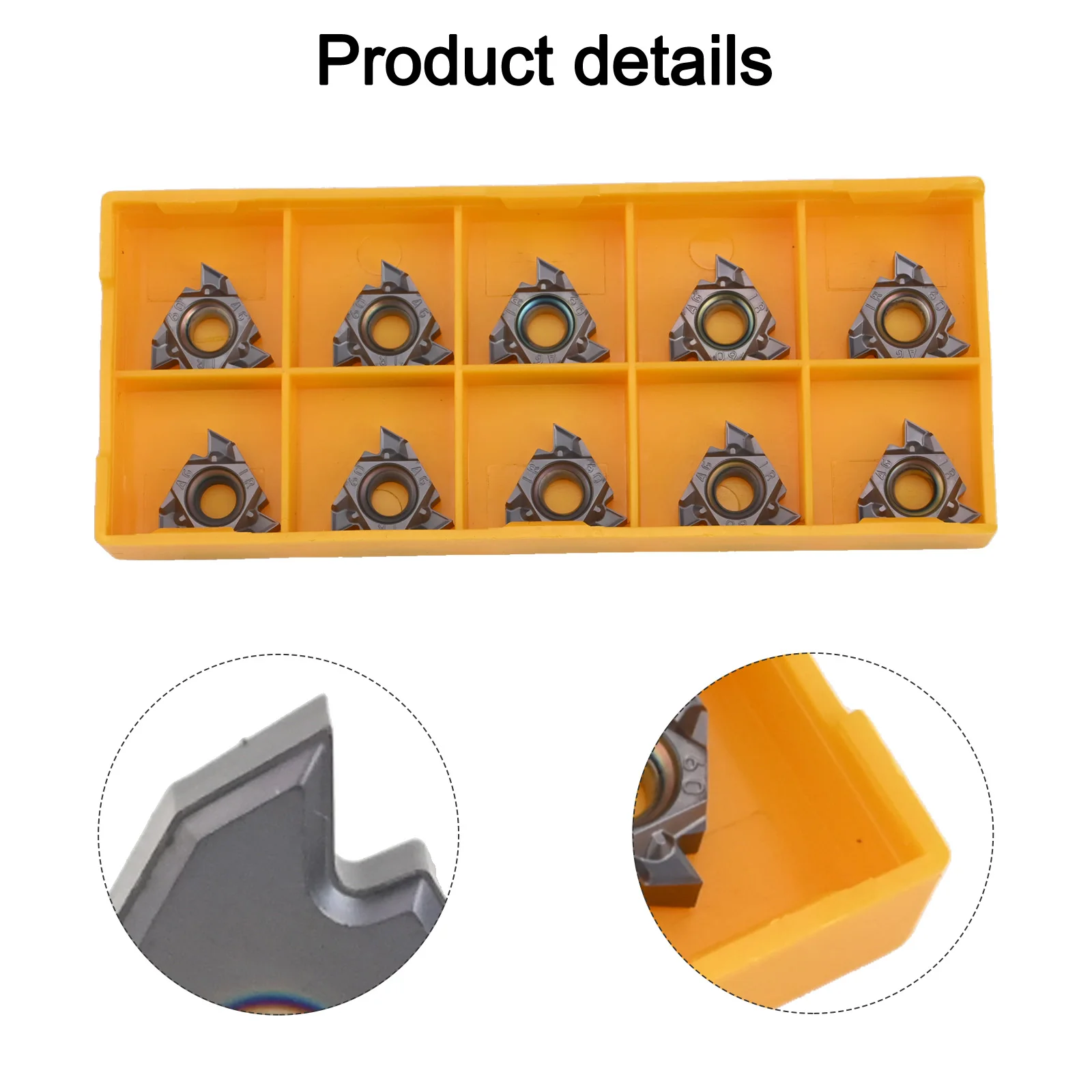 CNC เธรดแทรก 10 ชิ้น 16IR AG60TF PR1115 วัสดุคาร์ไบด์สำหรับความต้านทานที่แข็งแกร่งและความเร็วในการประมวลผลขนาดใหญ่