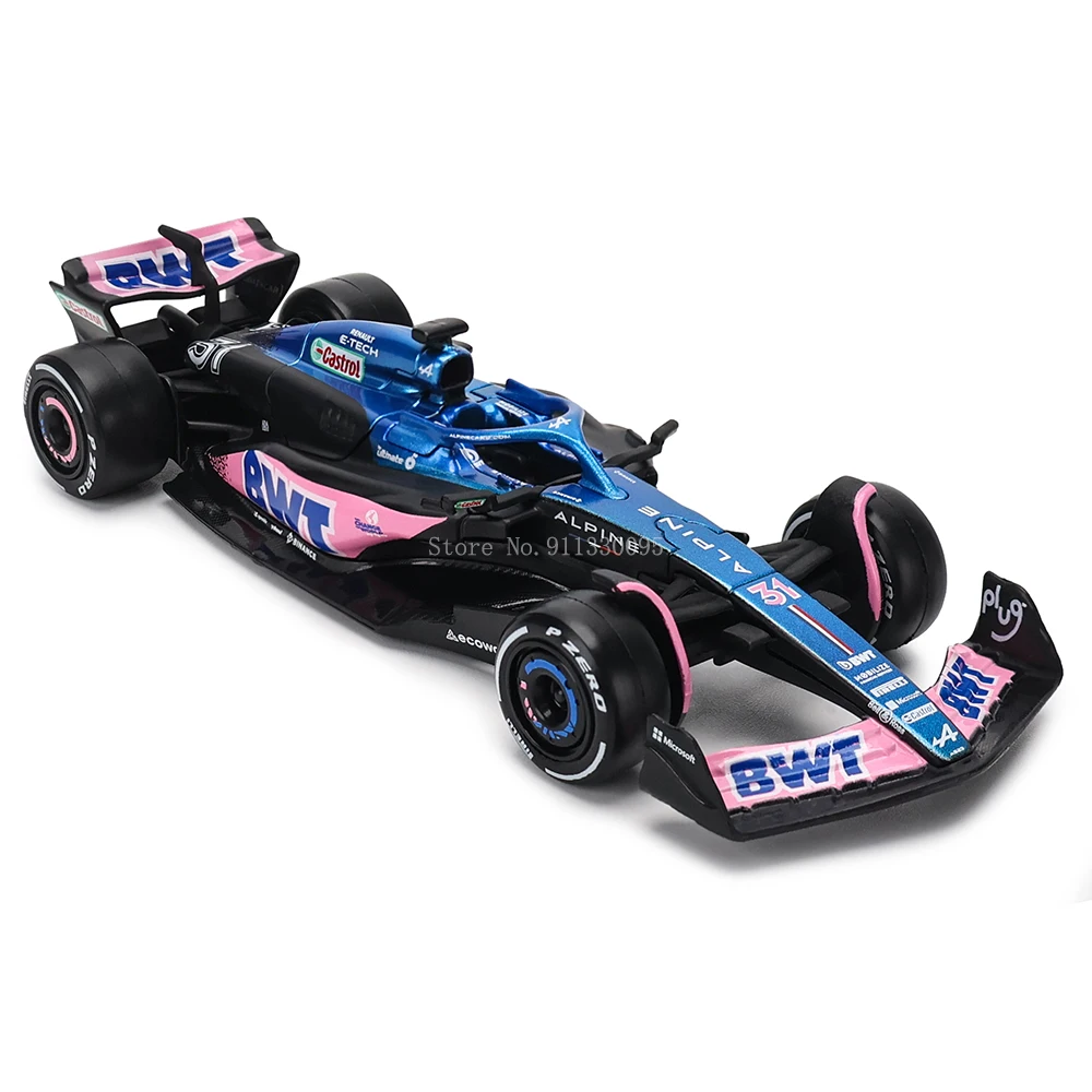 Bburago 1:43 Alpine F1 Team A523 2023 #10 Pierre Gasly #31 Esteban Ocon coche de aleación fundido a presión, juguete de competición coleccionable