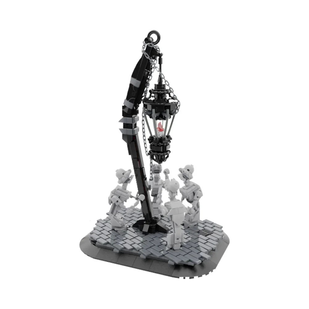 MOC Horror Game Black Bloodborne Lamp Model Building Blocks Game Checkpoints Bloodborne Awakening Headstones Assembly Bricks Toy