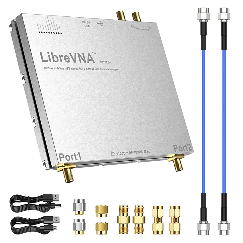 LibreVNA 2.0 100KHz-6GHz Network Analyzer,USB Based Full 2-Port with External Reference Input/Output,6-Layer PCB Measure